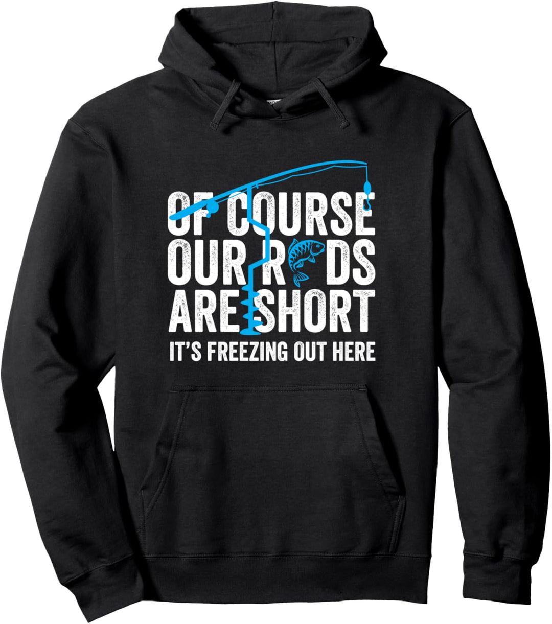 Eisangeln kurze Ruten Winter Eisfischen Pullover Hoodie