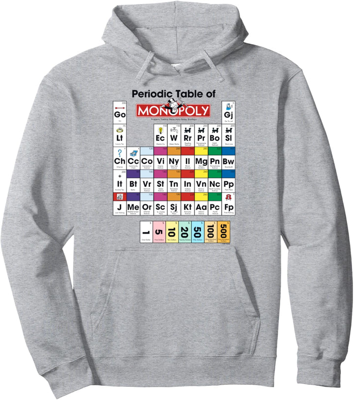 Monopoly Periodic Table Of Monopoly Vintage Color Game Board Pullover Hoodie