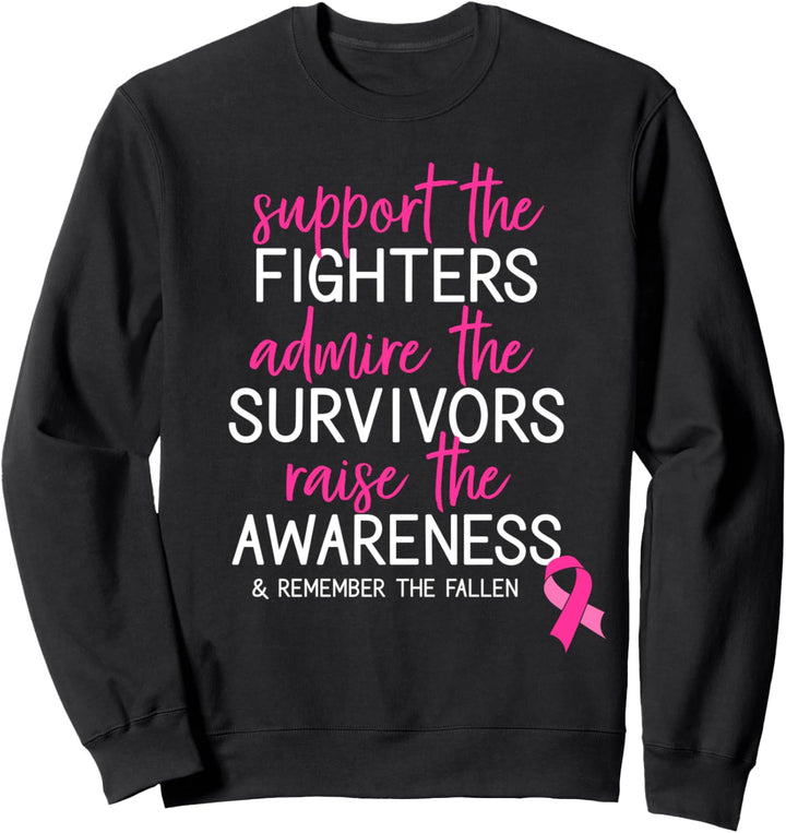 Support Heart Disease Pink Ribbon Breast Cancer Awareness Sweatshirt