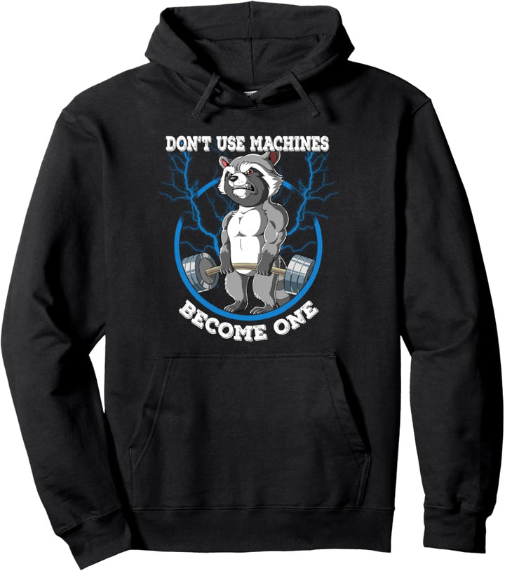 Waschbär Gym Gewichtstraining Deadlift Pullover Hoodie