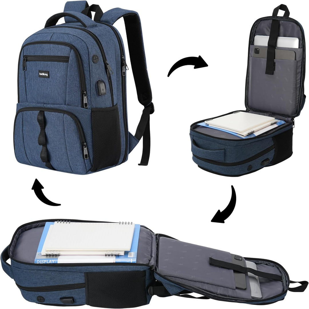 Rucksack Herren Gross Laptop Rucksack 17,3 Zoll,Schulrucksack Jungen Teenager Laptoptasche mit USB L