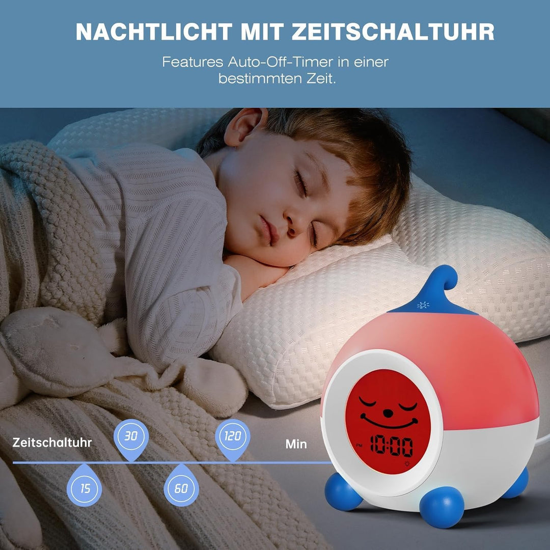 I·CODE Kinder Wecker, Lichtwecker Kinder Mit Abschaltautomatik &amp;Wake Up Light, Schlaftrainer Kinder