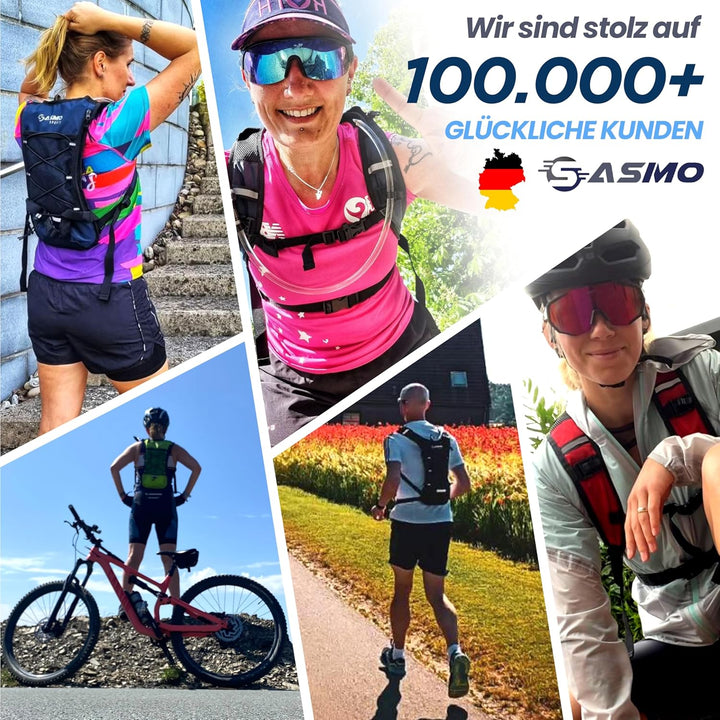 SASMO® Laufrucksack & Trailrunning Rucksack - Ultraleicht - 6L / 300g | isoliertes Thermofach | Lauf