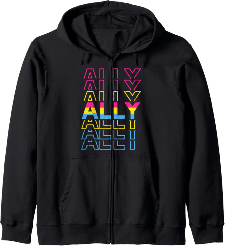 Ally Pansexual Color Retro Pan Pride Flag LGBTQ Men Women Kapuzenjacke