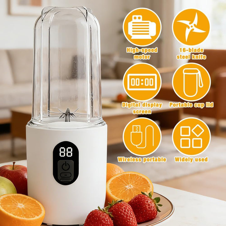 Mineup Tragbarer Mixer, 500ml Mixer Smoothie Maker to Go mit Digitalanzeige, Portabler Elektrischer