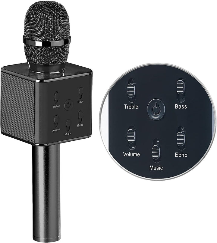 auvisio 2er-Set Karaoke-Mikrofon mit Bluetooth, MP3-Player, Lautsprecher, Akku