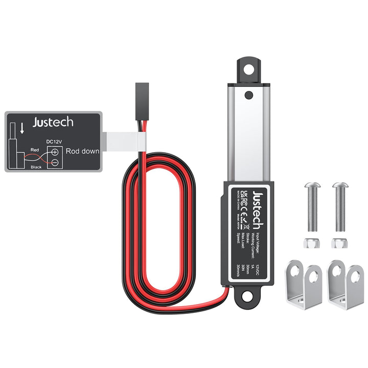 Justech Micro Linear Actuator 12V 30N Linearantrieb Motor 30mm Mini Electric Lineartechnik für Auto