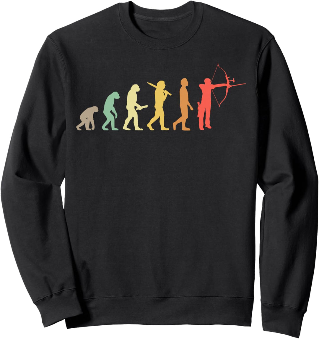Retro Bogenschiessen Evolution Geschenk für Bogenschützen Sweatshirt