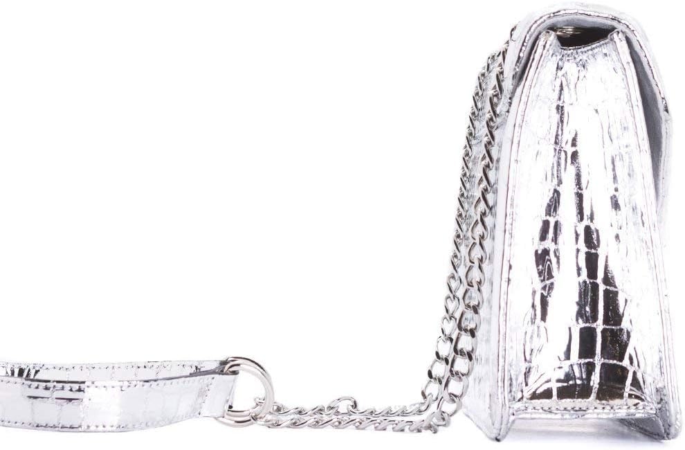L’Intervalle Damen Amandine Stofftasche Silver Croco, Silver Croco