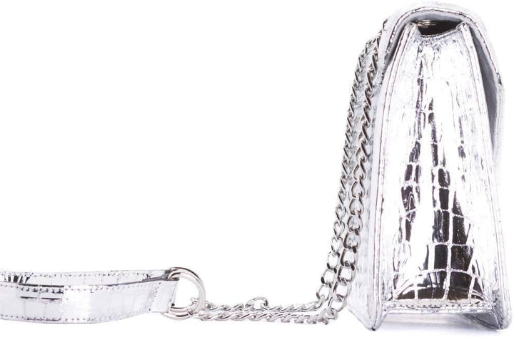 L’Intervalle Damen Amandine Stofftasche Silver Croco, Silver Croco