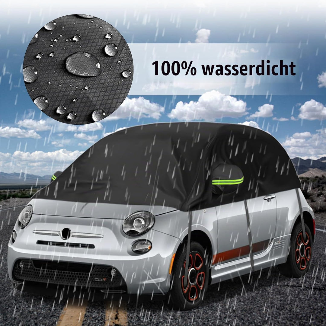 Autoabdeckung Schrägheck Universalmodell 300 * 150 * 49cm, Halbgarage Wasserdicht Ersatz für FIAT 50