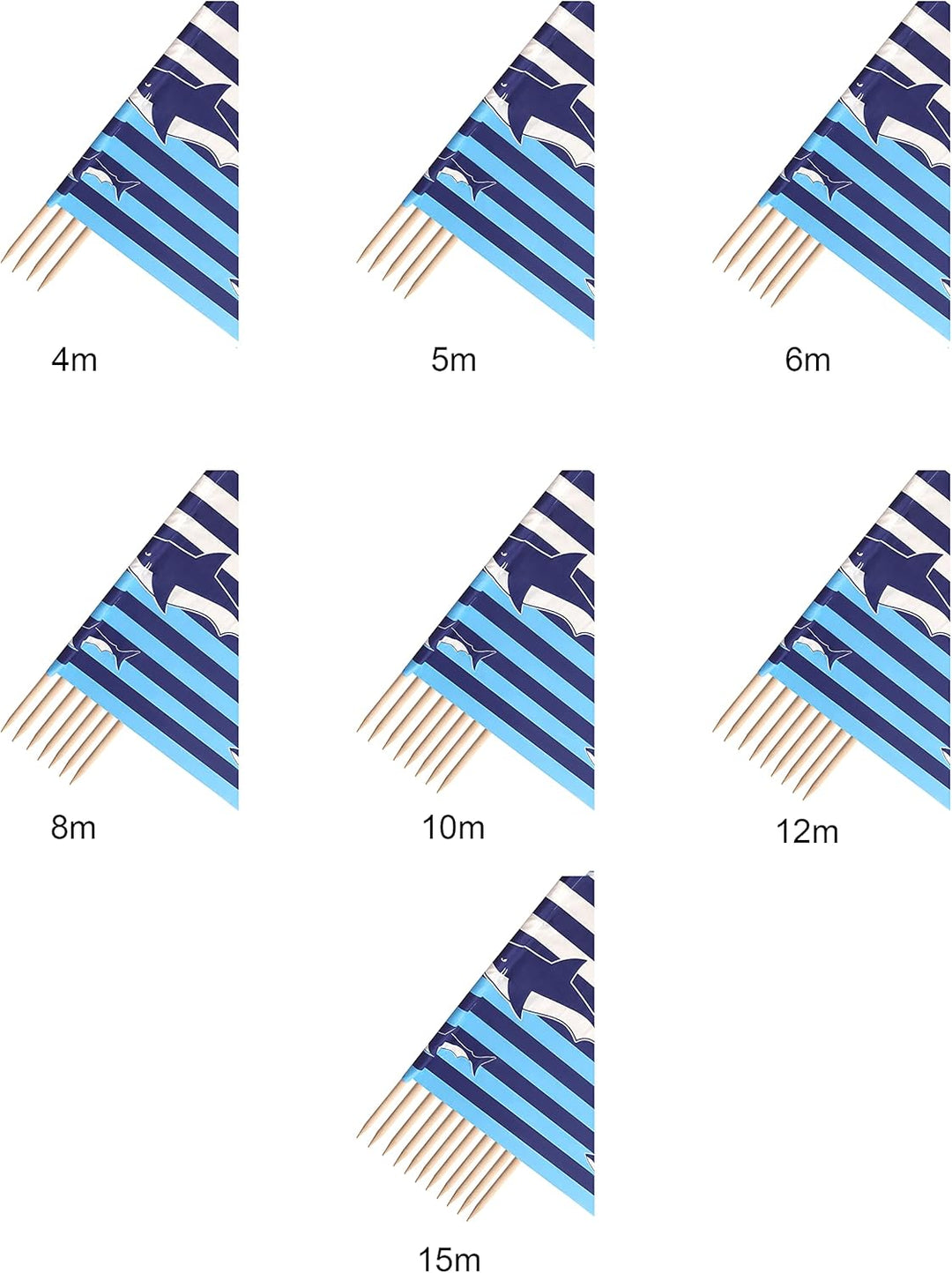 Ladeheid Windschutz Strand Sichtschutz mit Holzstab praktisches Strand Zubehör LAEX001 15 m Streifen