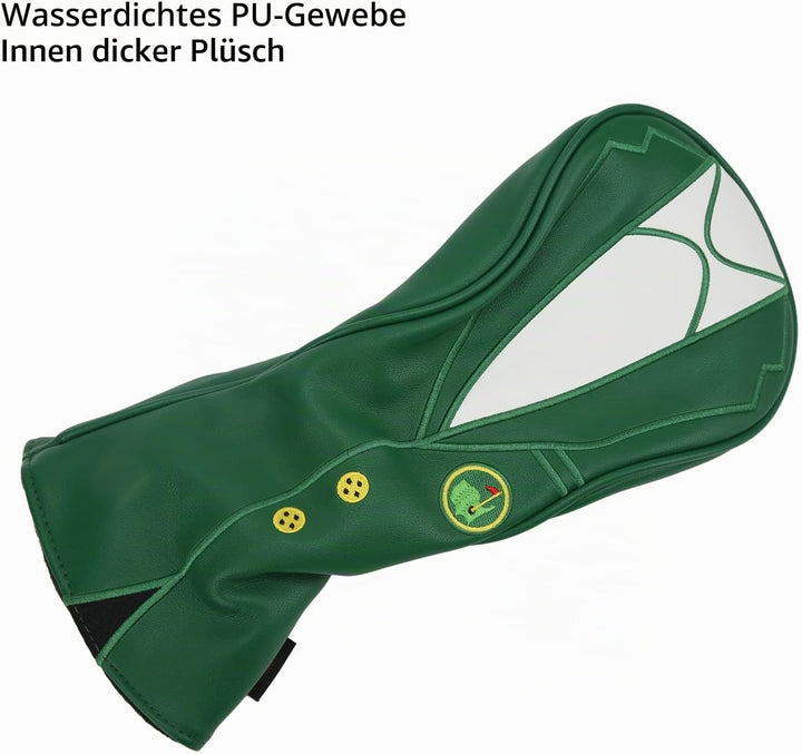 Golf Green Leather Driver/Fairway Wood/Hybrid Headcover 
