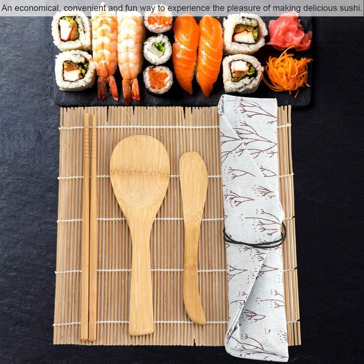 Sushi Making Kit Sushi Maker Roller Kit Enthält 2 Rollmatten 5 Essstäbchen 1 Paddel 1 Sushi-Klinge H