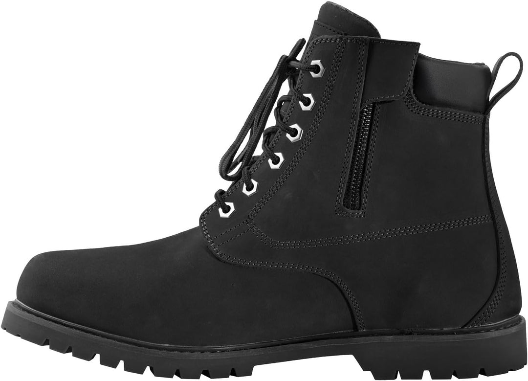 Bogotto Havoc Wasserdichte Motorrad Stiefel, Schwarz, Grösse 47, Leder, Herren Schwarz 47 EU, Schwar