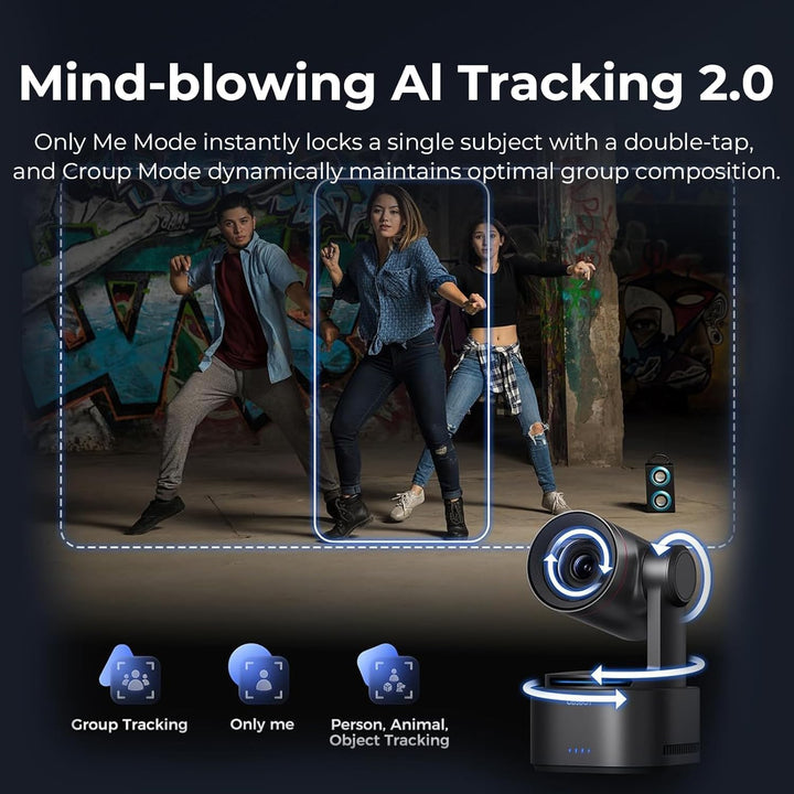 OBSBOT Tail 2 Mit Fernbedienung 4K PTZR NDI-Kamera 60fps, 5X Optischer Zoom, AI Auto Tracking, 1/1,5
