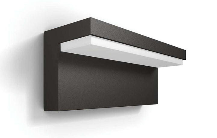 Signify Philips Bustan LED Wandleuchte Anthrazit 1000lm Anthrazit 2700 Kelvin Wandleuchte Single, An