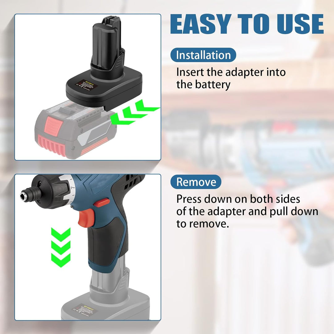 Adapter für Bosch 18v auf 12v Professional Akku, 18v zu 12v Step Down Converter für Bosch 18 Volt Ak