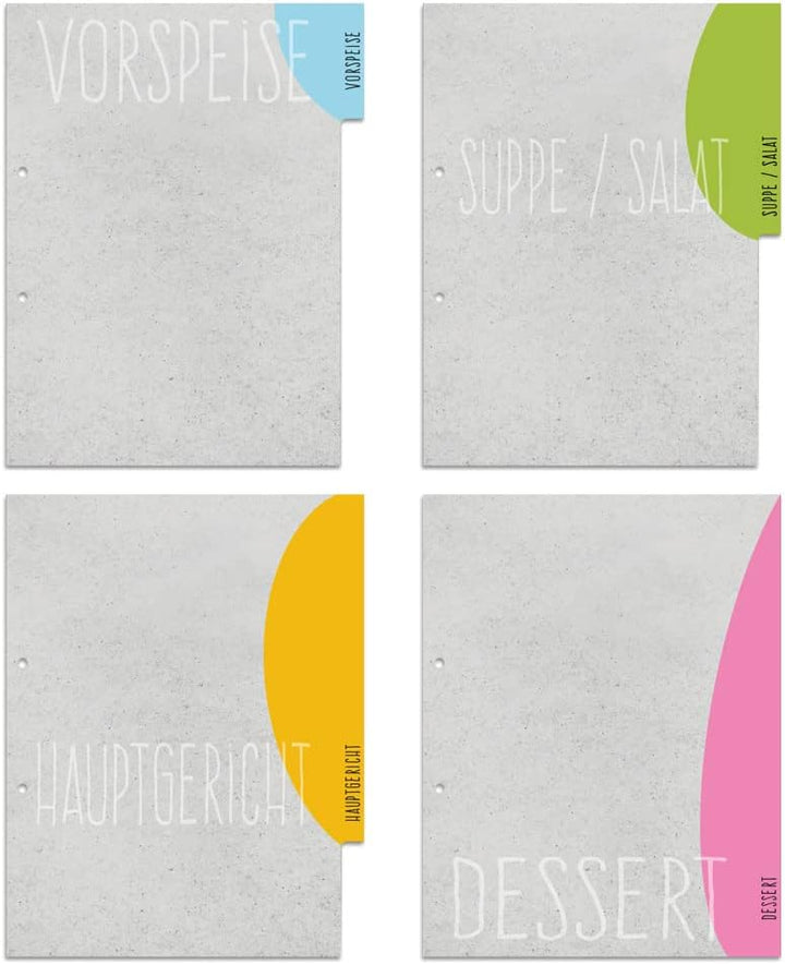 PRICARO Rezeptordner Komplett-Set "Schneidebrett", A4, 8 teilig