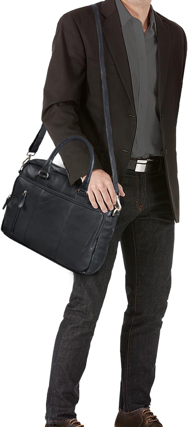 STILORD 'Adam' Vintage Laptoptasche 13,3 Zoll Leder für MacBook Air Pro Henkeltasche Umhängetasche g