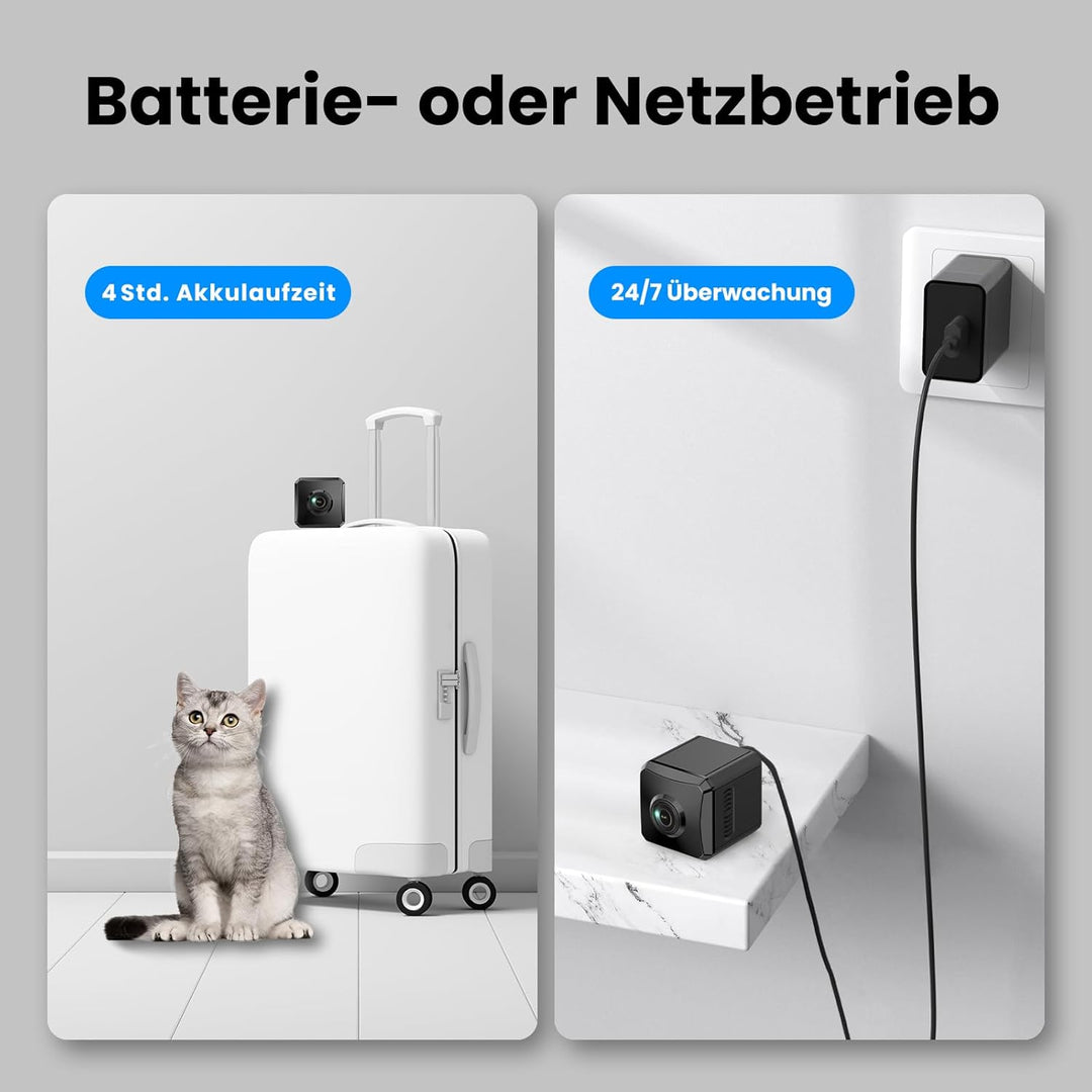 Mini Kamera WLAN 1080P HD Überwachungskamera Innen WiFi Kleine Sicherheitskamera mit Live Übertragun
