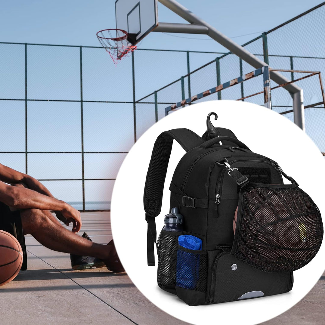 DSLEAF Fussballrucksack, Basketballausrüstungstasche mit separatem, belüftetem Schuhfach für das Tra