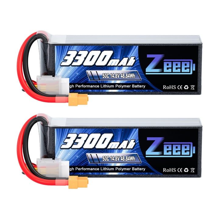 Zeee 4S Lipo Akku 14,8V 50C 3300mAh RC Batterie mit XT60 Stecker für RC Auto Truck Flugzeug Heilikop