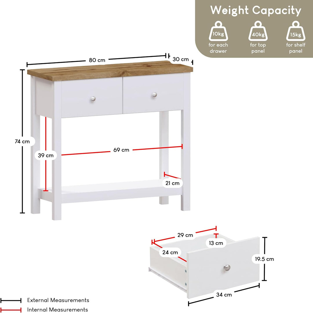 Vida Designs Schubladenboxen, MDF, Spanplatte und Melaminfurnier, Weiss, Standard, Weiss