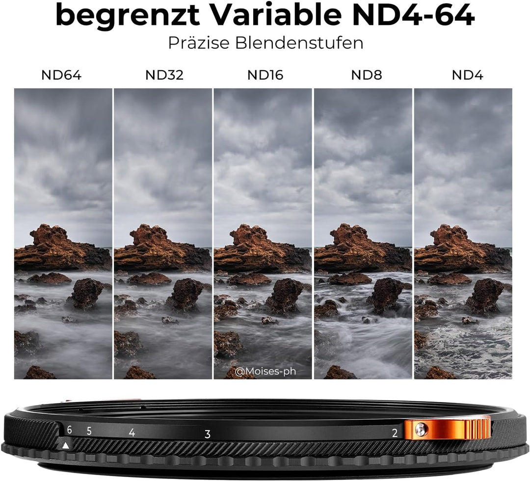 K&F Concept Nano-X ND Filter 67mm CPL&ND4-ND64 2 in 1 multifunktionaler Graufilter und CPL Filter Po