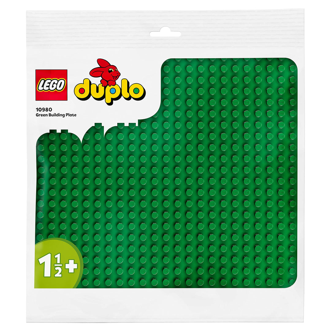 LEGO 10980 DUPLO Bauplatte in Grün, Grundplatte für DUPLO Sets, Konstruktionsspielzeug für Kleinkind