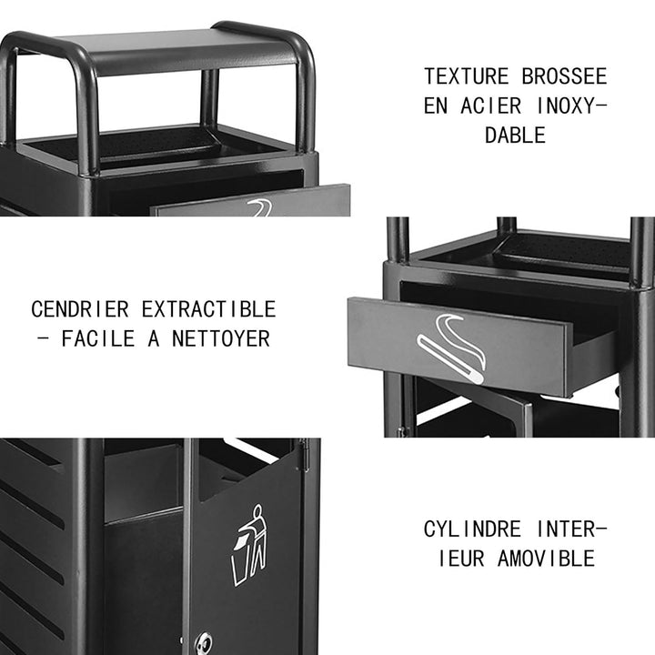 Outdoor-Abfallbehälter,Outdoor Mülleimer, Mülleimer Metall Abnehmbarem Inneneimer, Grosser Mülleimer