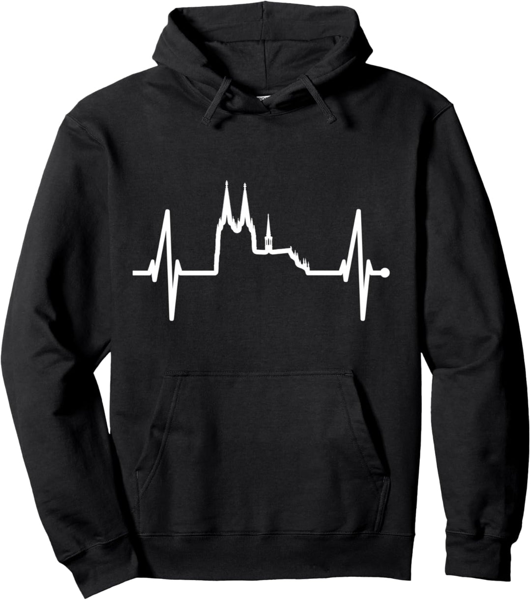 Köln Skyline Herzschlag Fan Herz Dom Ich Liebe Kölsch Kölner Pullover Hoodie