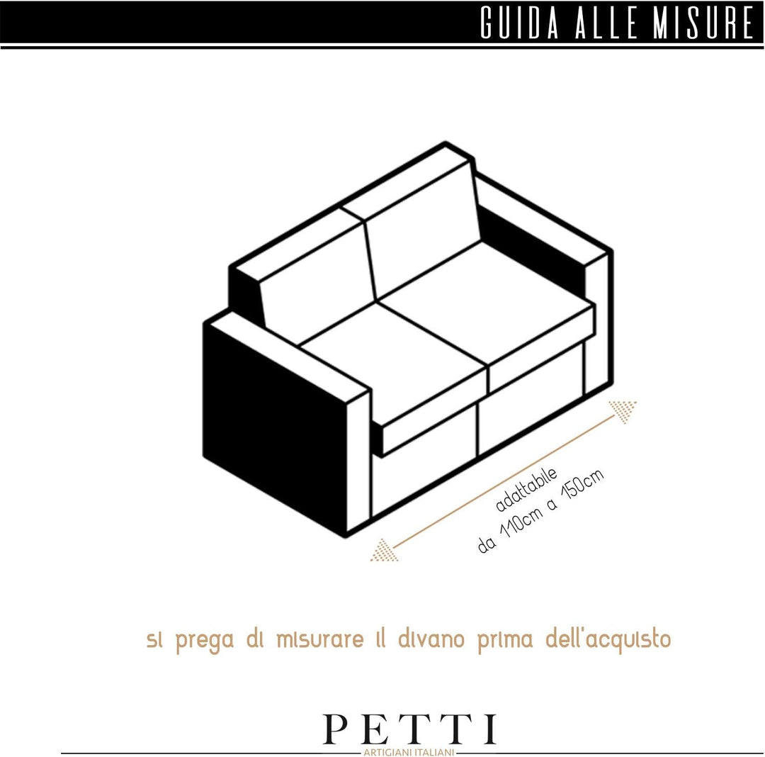 PETTI Artigiani Italiani Sofa-Überwürfe, Grau, 2 Sitzer (110 bis 150 cm) 2 Sitzer (110 bis 150 cm) G