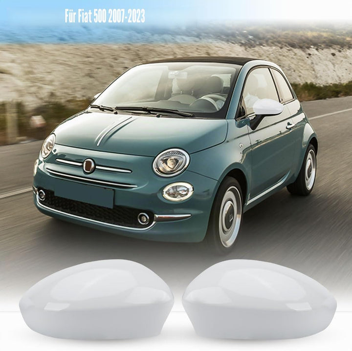 1 Paar Auto Rückspiegel Abdeckung Ersatz für Fiat 500 500C 500E 2007-2024, Aussenspiegel Spiegelkapp