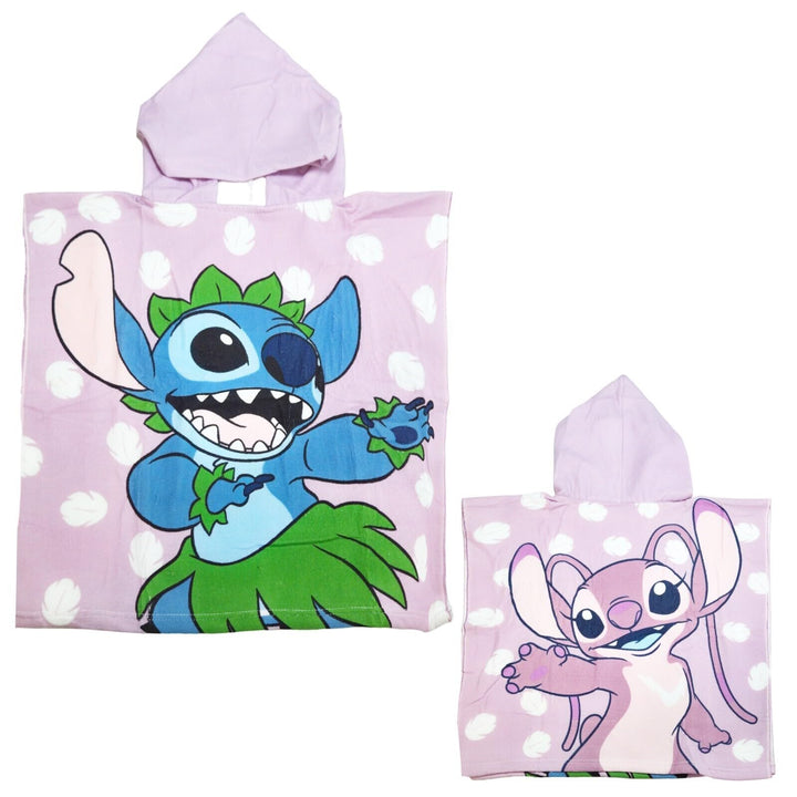 Aymax Disney Lilo &amp; Stitch Kinder Badeponcho – Kapuzenhandtuch 55x110 cm – 3 Motive zur Auswahl, Far