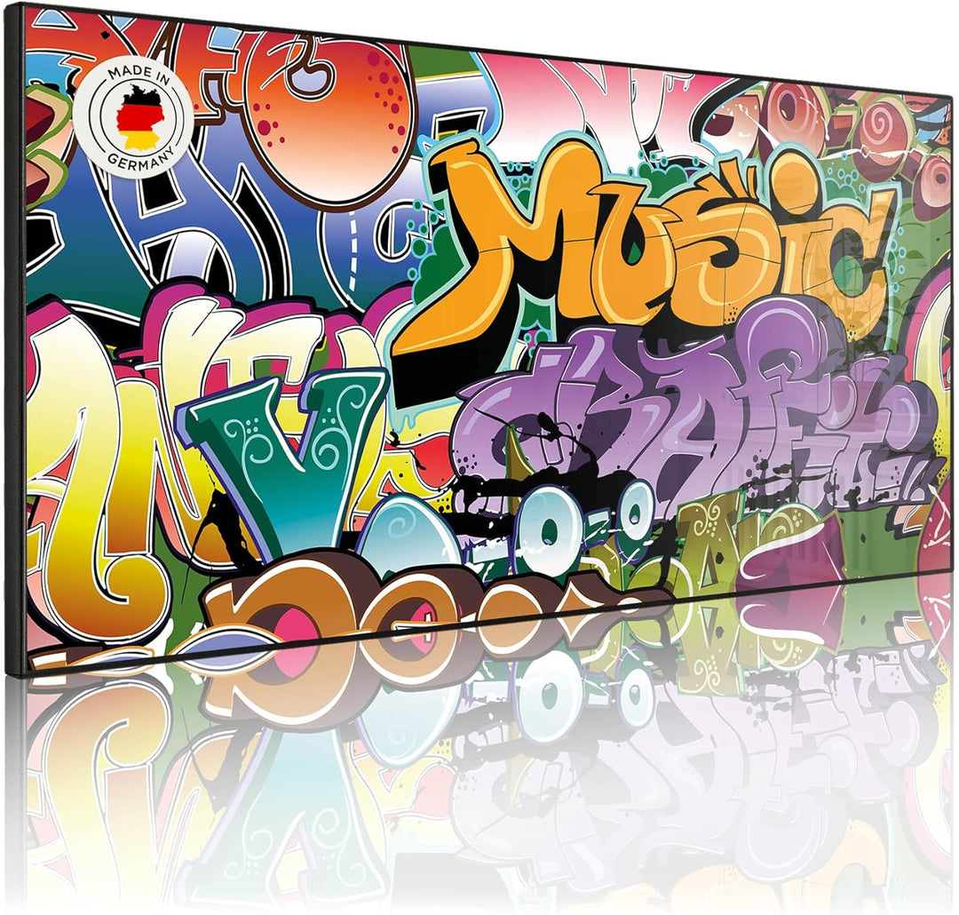banjado Magnettafel schwarz 78 x 37cm / Magnetwand Metall/Magnetpinnwand als Memoboard/Pinnwand Magn