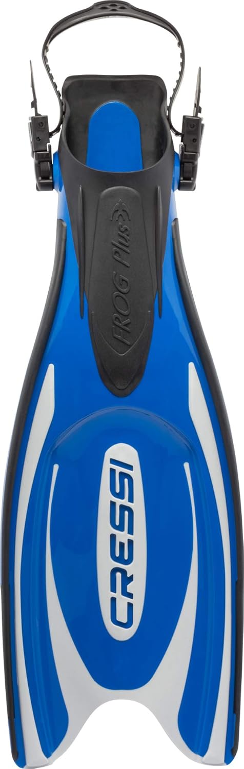 Cressi Frog Plus Tauchflossen Erwachsene M/L - 42/45 Blau/Silber, M/L - 42/45 Blau/Silber