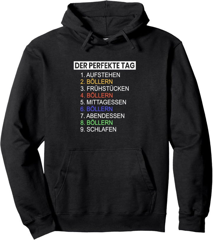 Der perfekte Tagesablauf: Feuerwerkskörper essen Schlafpyro Pullover Hoodie