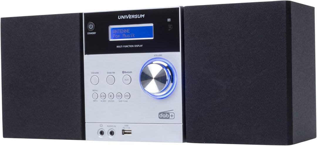 Universum Stereoanlage MS 300-21, CD, DAB+ Radio, Bluetooth, USB, Silber