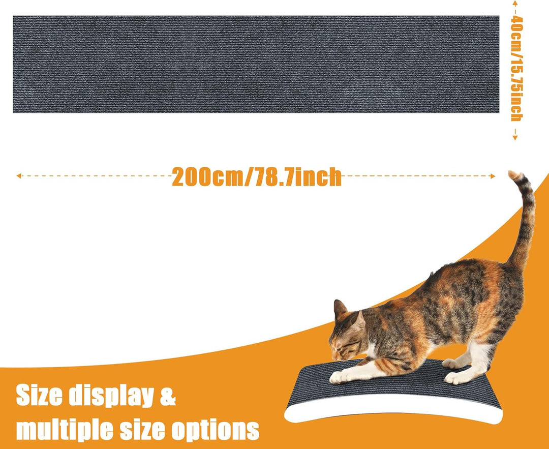 200x40cm Selbstklebend Kratzteppich Katze Wand,Kratzmatte Katze – Kratzschutz für Sofa, Wand & Möbel