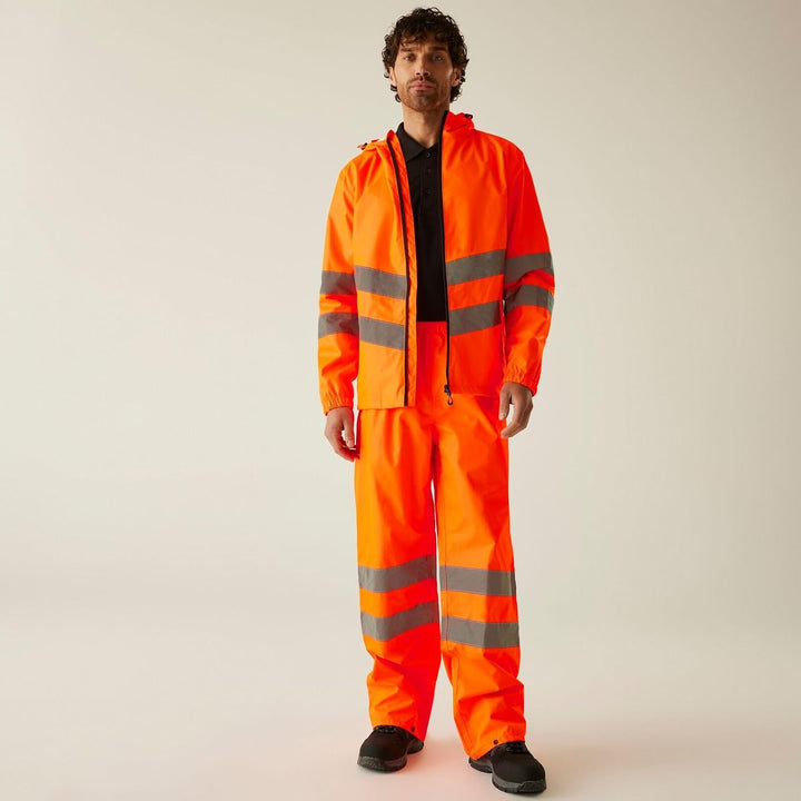 Regatta TRW497 18850 professionelle Warnschutzjacke, wasserfest und winddicht, verstaubar, Orange, G
