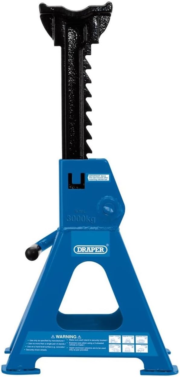 Draper 30881 3 Tonne Axle Stands, 2er pack 34mm x 90mm 3 Jahre, 34mm x 90mm 3 Jahre