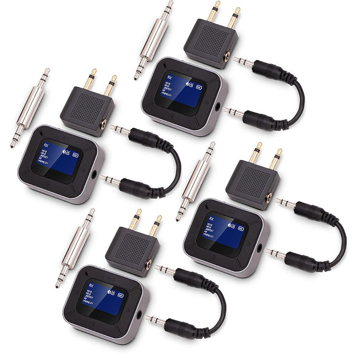 auvisio 4er-Set 2in1-Audio-Transmitter- & Receiver mit Bluetooth 5.3, Display