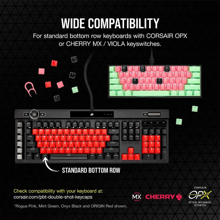 Corsair PBT Double-Shot Pro Keycap Mod Kit – Double-Shot PBT Keycaps – Rogue Pink – Standard untere