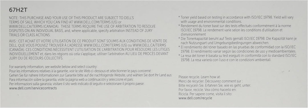Dell 67H2T Tonerkartusche und Laser