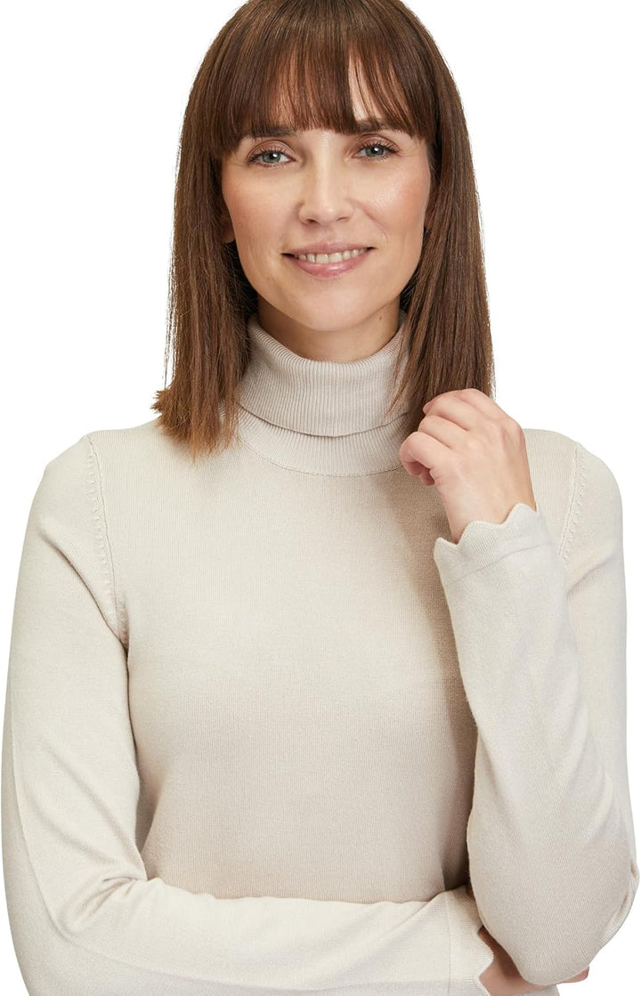 Betty Barclay Damen Feinstrickpullover mit Wellenstruktur, Beige
