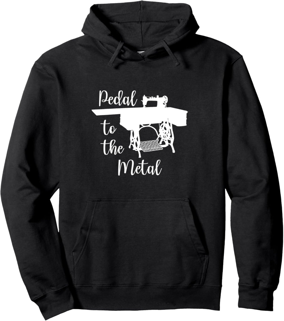 Pedal to the Metal Vintage Sewing Machine Light Pullover Hoodie