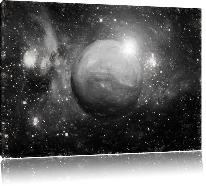 Pixxprint Planet Mars im Universum Kunst als Leinwandbild/Grösse: 100x70 / Wandbild/Kunstdruck/ferti