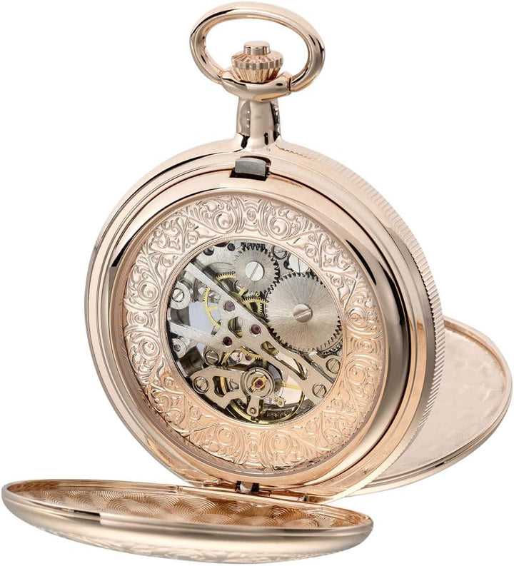 Eichmüller Since 1950 Taschenuhr Mechanisch Handaufzug Skelettwerk incl. Kette 8214-02