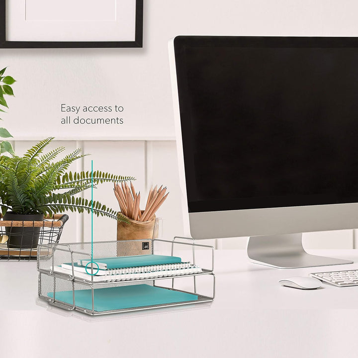 Mindspace 2 Ebenen stapelbar Brief Fach Stifthalter Silber, Silber
